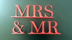 MR & MRS Wedding Crop, 80x11cm, Sweetheart Table, Choose Your Color