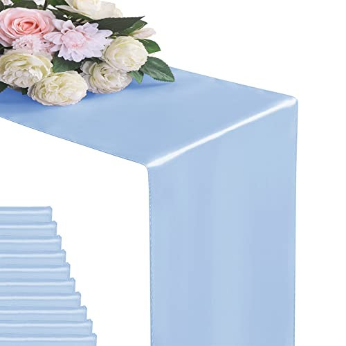 6Pack Table Runner 12 x 108 Inches Satin Silk Table Runner for Wedding,
