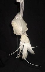 Silvestri Satin White Glass Bird Ornament Winter Wedding Decor Holiday Elegance