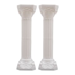 2PCS Plastic White Wedding Party Roman Pillar Artistic Roman Column Statue
