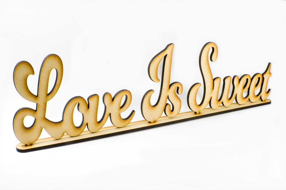 Love Is Sweet MDF Wood Wooden Wedding Table Party Room Decorations