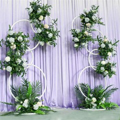 Metal Round Wedding Stand Detachable Outdoor Party Ceremony Wreath Hoop Decor