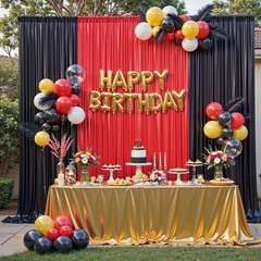 10×10 ft Red Sequin Backdrop Curtain Panels for Parties, Wrinkle Free Glitter…