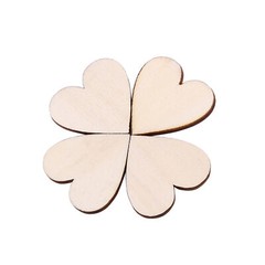 Heart Shape Wood Embellishment For Weddings Plaques Ornament(30mm 50pcs)♡