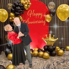 Happy Anniversary Decal Sign for Backdrop – Wedding Decorations Stickers Gold