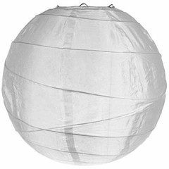 Quasimoon 24″ Irregular Ribbed White Nylon Lantern, Hanging Decoration by Pap…