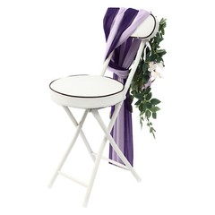 Wedding Chair Back Flowers Artificial Prevent Fading Purple Chair Decorations