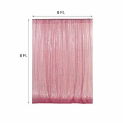 PINK 8 ft x 8 ft Sequined Backdrop Curtain Wedding Party PhotoBooth Decorations