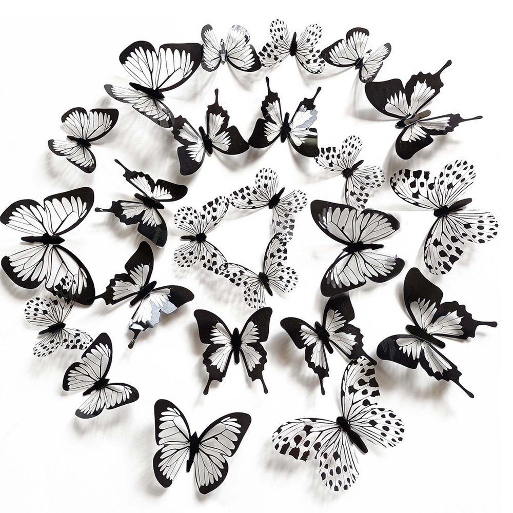 24pcs Butterfly Wall Stickers, 3D Butterflies Wall Decals, Removable…