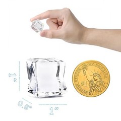 DomeStar Acrylic Clear Ice Rock Diamond Crystals Fake Cubes Decorative 1″ 20 Pk