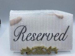 Blulu 2 Sets of 6 Pieces Wooden Hanging Reserved Signs Rose Gold Ribbon Weddings