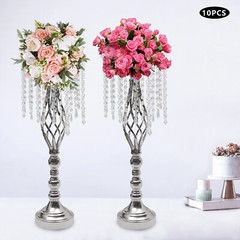 10PCS Crystal Stands Wedding Table Centerpieces Flower Racks 21.7″ Tall