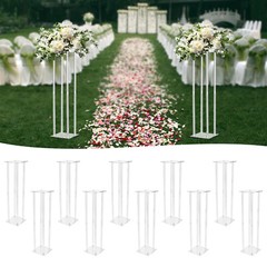 10x Acrylic Wedding Flower Stand Rectangle pedestal for Table Centerpiece Decor！