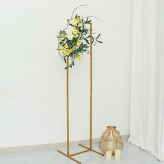 6 ft Gold Rectangular Metal Floral Display Frame Wedding Backdrop Stand Party