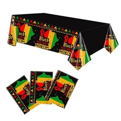 3 Pack Black History Month Tablecloths Plastic Disposable Rectangular