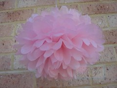 12x yellow pink tan paper pom poms balls wedding 30 anniversary party decoration
