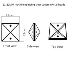 100pcs 22*22MM Square Crystal Beads Prism Pendants Chandelier 2 holes Lamp Parts