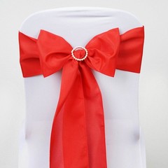 10 Red Polyester CHAIR SASHES Ties Bows Wedding Party Ceremony Decorations SALE