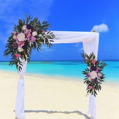 Wedding Arch Artificial Flower Panels 2-Pack Purple Pink White Green