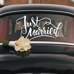 Just Married Vinyl Decal Stickers for Cars for Wall Decor Room Windows Doors …