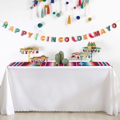 2Pack 14″ x 108″ Mexican Serape Table Runner Fiesta Party Decorations Tablecloth