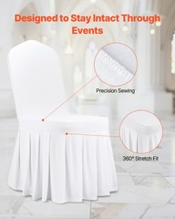 VEVOR 30PCS White Stretch Spandex Folding Chair Covers for Wedding Party Dining
