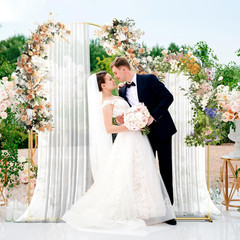Metal Arch Backdrop Stand Set Gold Wedding Frame 7.2FT 6FT Event Decor Kit