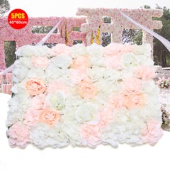 5x Artificial Flower Wall Panels Wedding Party DIY Silk Flowers Backdrop Decor