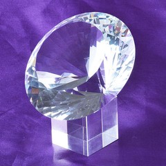 LS Big 120mm Clear Crystal Diamond Paperweight Unique Wedding Gifts Free Stand
