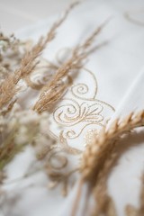 Ukrainian Wedding Rushnyk Set 2 Pcs Gold Embroidered Ceremony Towels