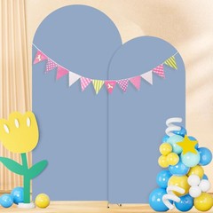 OMKSIH Dusty Blue Arch Cover Set of 2 Wedding Arch Stand Covers 7.2FT 6FT