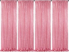 Backdrop Curtain Drapes 4 Pieces 2FTx8FT Blush Pink Wedding Backdrop Bridal