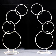 2pcs A set Round Wedding Arch Backdrop Rings Loops Flower Balloon Lawn R G1N