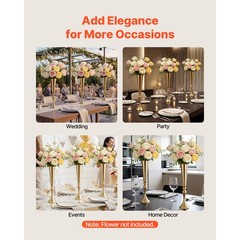 Uimoso 12 PCS Tall Trumpet Flower Vases 21.7in for Wedding Table Centerpieces