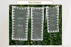 Custom Sheer Lace Wedding Welcome Sign, Modern Ceremony Banner