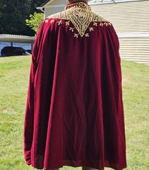 Traditional Ethiopian Wedding Kaba for Couple – Burgundy & Gold Cloaks + Crown .