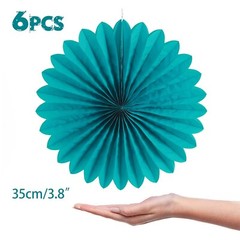 Easy Joy Teal Party Decorations Paper Fans Birthday Wedding Home Party Hangin…