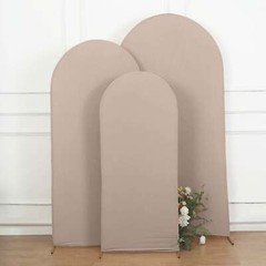 5 ft NUDE Matte Fitted Spandex Round Top Arch Backdrop STAND COVER Party