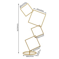 Wedding Square Backdrop Stand, Detachable 4 Tier Gold Metal Flower Square Frame