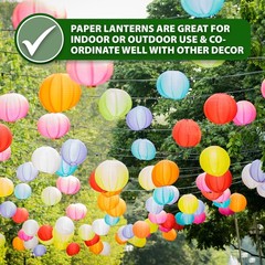 Mudra Crafts 12 Inch Round Chinese Green Paper Lanterns Hanging Decor | 10 PC…
