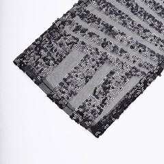 5 BLACK Tulle CHAIR SASHES Sequins Geometric Pattern Party Events Decorations