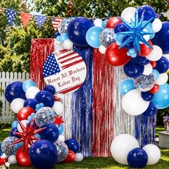 Labor Day Decorations Balloon Arch Kit, Red White and Blue Decorations with