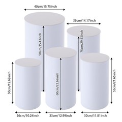 5Pcs Wedding Round Cylinder Stands Round Display Cylinder for Parties Wedding