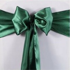 75x emerald green Satin Chair Sashes Bow Wedding Banquet Party Ceremony Decors