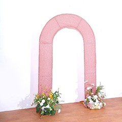 8ft ROSE GOLD Shimmer Fitted Spandex Open Arch Double Sided Backdrop STAND COVER