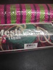 2 Rolls Deco Mesh, 21″ Craig Bachman Quality, 30′ Hot Pink, Black, & Lime Green