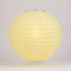 Quasimoon 8″ Light Yellow Even Ribbing Round Paper Lantern (10 PACK) by Paper…