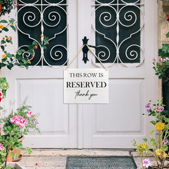 Wedding Reserved Row Signs – This Row Is Reserved Wooden Hanging Signs for Chair