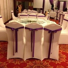 Universal 50/100 pcs Polyester Spandex Wedding Chair Covers Arched Front White