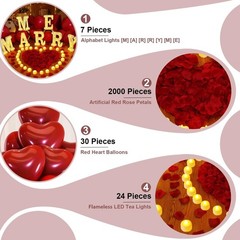 Light Up Proposal Sign Kit: ‘Marry Me’ with Flameless Candles & Romantic Petals